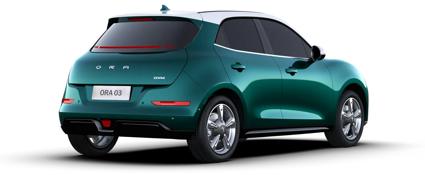 ORA 03 Aurora Green with Moonlight White roof rear